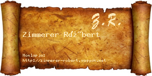 Zimmerer Róbert névjegykártya
