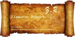Zimmerer Róbert névjegykártya
